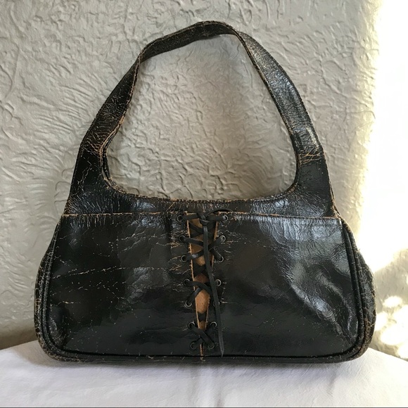 Mja Distressed Brown Leather Vintage Handbag - Picture 2 of 7